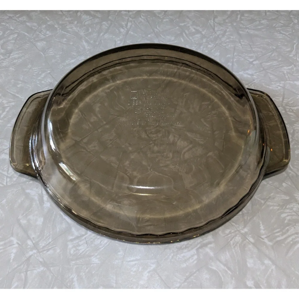 Vintage Anchor Hocking 9in Amber Glass Deep Pie Plate 1 Qt Round Baking Dish USA